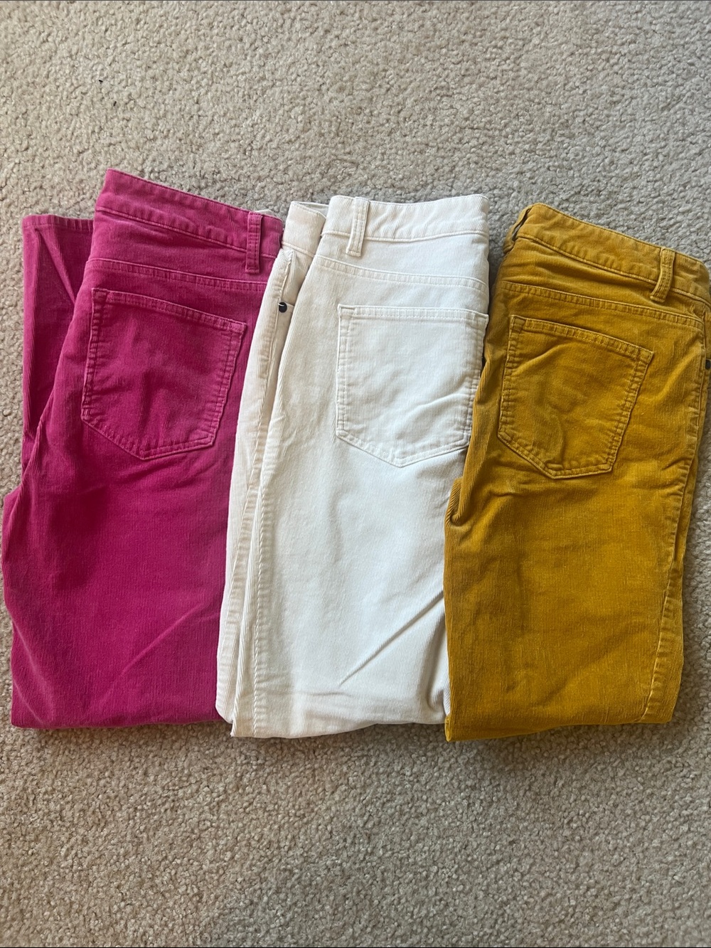 Talbots Women’s Corduroy Slim Jeans - Pink, Cream & Mustard (offers welcomed)